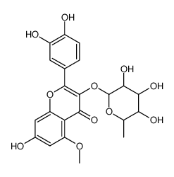 2-(3,4-dihydroxyphenyl)-7-hydroxy-5-methoxy-3-(3,4,5-trihydroxy-6-methyloxan-2-yl)oxychromen-4-one Structure