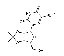 5-cyano-1-(2,3-O-isopropylidene-β-D-ribofuranosyl)uracil结构式