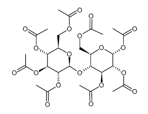 4-O-(2,3,4,6-四-O-乙酰基)-β-D-吡喃(型)葡糖基-D-吡喃(型)葡糖四乙酸酯结构式