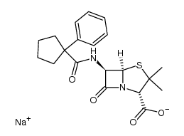 1-Phenylcyclopentyl-1-penicillin sodium salt结构式