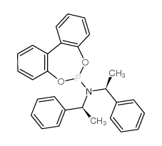 N,N-Bis((S)-1-phenylethyl)dibenzo[d,f][1,3,2]dioxaphosphepin-6-amine Structure