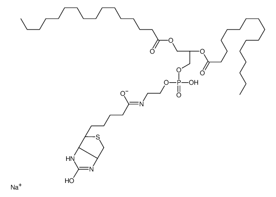 1,2-二棕榈酰基-sn-甘油-3-磷酸乙醇胺-N-(生物素)(钠盐)结构式