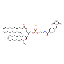 1,2-二油酰基-sn-甘油-3-磷酸乙醇胺-N-[4-(对-马来酰亚胺基甲基)环己烷甲酰胺](钠盐)结构式