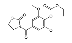 [2,6-dimethoxy-4-(2-oxo-1,3-oxazolidine-3-carbonyl)phenyl] ethyl carbonate Structure