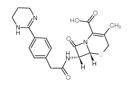 (6R,7R)-3-methyl-8-oxo-7-[[2-[4-(1,4,5,6-tetrahydropyrimidin-2-yl)phenyl]acetyl]amino]-5-thia-1-azabicyclo[4.2.0]oct-2-ene-2-carboxylic acid Structure