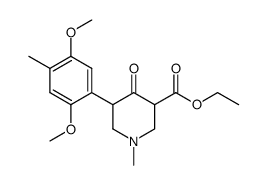 5-(2,5-dimethoxy-4-methyl-phenyl)-1-methyl-4-oxo-piperidine-3-carboxylic acid ethyl ester结构式