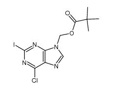2,2-dimethylpropionic acid 6-chloro-2-iodopurin-9-ylmethyl ester结构式