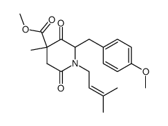 6-(4-Methoxy-benzyl)-4-methoxycarbonyl-4-methyl-1-(3-methyl-2-butenyl)-piperidin-2,5-dion Structure