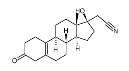 17α-Cyanomethyl-13β-methyl-17β-hydroxy-gon-5(10)-en-3-on结构式