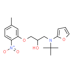 2-Propanol,1-[(1,1-dimethylethyl)-2-furanylamino]-3-(5-methyl-2-nitrophenoxy)- Structure