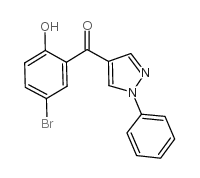 (5-溴-2-羟基苯基)-(1-苯基-1H-吡唑-4-基)酮结构式