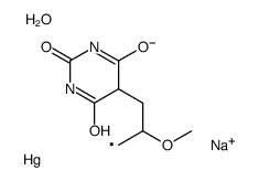 sodium,[2-methoxy-3-(2,4,6-trioxo-1,3-diazinan-5-yl)propyl]mercury,hydroxide Structure