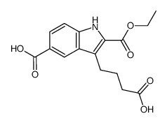 3-(3-carboxypropyl)-2-(ethoxycarbonyl)-1H-indole-5-carboxylic acid结构式