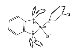 bromo(3-chlorophenyl)(1,2-bis(diphenylphosphino)benzene)palladium结构式