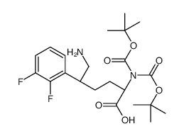 (5S)-5-(2,3-Difluorophenyl)-N2,N2-bis{[(2-methyl-2-propanyl)oxy]carbonyl}-D-lysine结构式