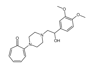 2-{4-[2-(3,4-Dimethoxy-phenyl)-2-hydroxy-ethyl]-piperazin-1-yl}-cyclohepta-2,4,6-trienone Structure