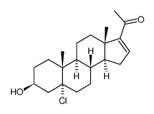 5α-Chloro-3β-hydroxypregn-16-en-20-one结构式