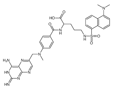 N-alpha-(4-amino-4-deoxy-N(10)-methylpteroyl)-N(delta)-(5-(N,N-dimethylamino)-1-naphthalenesulfonyl)ornithine结构式
