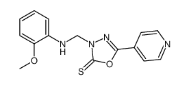 1,3,4-Oxadiazole-2(3H)-thione, 3-(((2-methoxyphenyl)amino)methyl)-5-(4-pyridinyl)-结构式