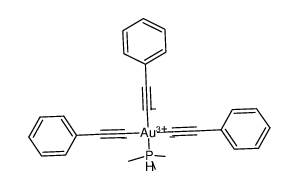 (trimethylphosphine)tris(phenylethynyl)gold(III)结构式