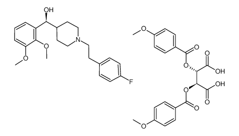 (S)-α-(2,3-dimethoxyphenyl)-1-[2-(4-fluorophenyl)ethyl]-4-piperidinemethanol, (2S,3S)-(+)-di-(p-anisoyl)-tartaric acid salt Structure