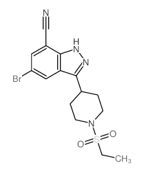 5-溴-3-1-(乙基磺酰基)-4-哌啶基-1H-吲唑-7-甲腈结构式