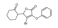3-bromo-2-(2-oxocyclohexyl)-4-phenoxy-2H-furan-5-one结构式