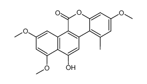 12-hydroxy-1,3,8-trimethoxy-10-methyl-5H-benzonaphtho<2,1-d>pyran-5-one Structure