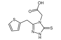(3-THIOPHEN-2-YLMETHYL-5-THIOXO-1,5-DIHYDRO-[1,2,4]TRIAZOL-4-YL)-ACETIC ACID结构式