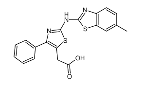 2-[2-[(6-methyl-1,3-benzothiazol-2-yl)amino]-4-phenyl-1,3-thiazol-5-yl]acetic acid结构式
