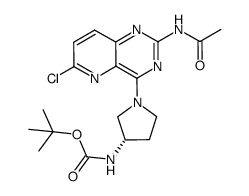 2-acetamido-4-[(S)-3-(Boc-amino)pyrrolidine]-6-chloropyrido[3,2-d]pyrimidine Structure