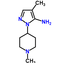 4-Methyl-1-(1-methyl-4-piperidinyl)-1H-pyrazol-5-amine结构式
