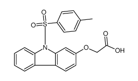 2-[9-(4-methylphenyl)sulfonylcarbazol-2-yl]oxyacetic acid结构式