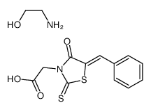 2-aminoethanol,2-(5-benzylidene-4-oxo-2-sulfanylidene-1,3-thiazolidin-3-yl)acetic acid Structure