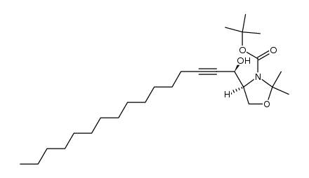 (4S,1'R)-4-(1'-Hydroxy-2'-hexadecinyl)-2,2-dimethyl-3-oxazolidincarbonsaeure-tert-butylester Structure