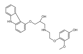 4-[2-[[(2R)-3-(9H-carbazol-4-yloxy)-2-hydroxypropyl]amino]ethoxy]-3-methoxyphenol Structure
