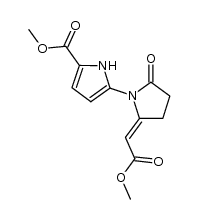 methyl 5-(2-(2-methoxy-2-oxoethylidene)-5-oxopyrrolidin-1-yl)-1H-pyrrole-2-carboxylate结构式