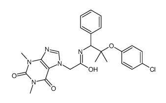N-[2-(4-chlorophenoxy)-2-methyl-1-phenylpropyl]-2-(1,3-dimethyl-2,6-dioxopurin-7-yl)acetamide结构式