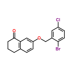 7-[(2-溴-5-氯苯基)甲氧基]-3,4-二氢-1(2H)-萘酮结构式