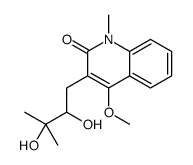 3-(2,3-dihydroxy-3-methylbutyl)-4-methoxy-1-methylquinolin-2-one结构式