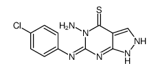 5-amino-6-(4-chloroanilino)-1H-pyrazolo[3,4-d]pyrimidine-4-thione结构式
