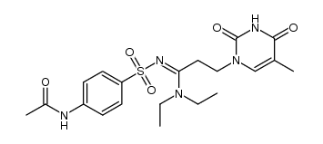N1,N1-diethyl-N2-(4-acetoamidobenzene-1-sulfonyl)-3-(5-methyl-2,4-dioxo-3,4-dihydropyrimidin-1(2H)-yl)-propanamidine结构式