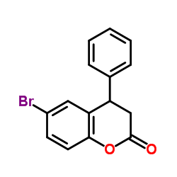 6-溴-3,4-二氢-4-苯基-2H-1-苯并吡喃-2-酮结构式