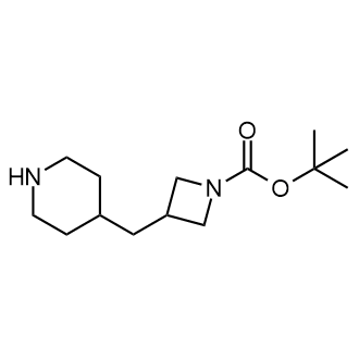 3-[(哌啶-4-基)甲基]氮杂环丁烷-1-羧酸叔丁酯结构式