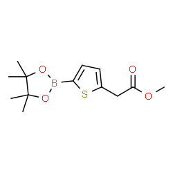2-​Thiopheneacetic acid, 5-​(4,​4,​5,​5-​tetramethyl-​1,​3,​2-​dioxaborolan-​2-​yl)​-​, methyl ester Structure