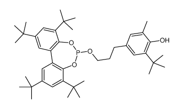 2-(1,1-Dimethylethyl)-6-methyl-4-[3-[[2,4,8,10-tetrakis(1,1-dimethyleth yl)dibenzo[d,f][1,3,2]dioxaphosphepin-6-yl]oxy]propyl] phenol structure