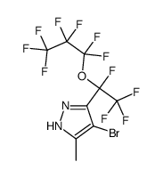 4-bromo-5-methyl-3-[1,2,2,2-tetrafluoro-1-(1,1,2,2,3,3,3-heptafluoropropoxy)ethyl]-1H-pyrazole结构式