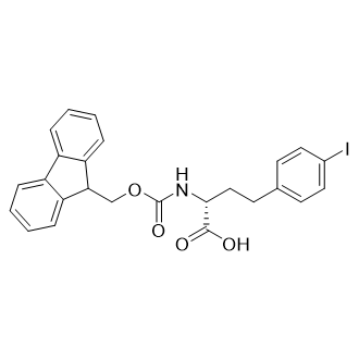 (R)-2-((((9H-Fluoren-9-yl)methoxy)carbonyl)amino)-4-(4-iodophenyl)butanoic acid Structure