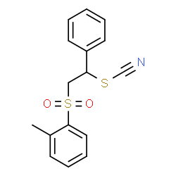 1-methyl-2-((2-phenyl-2-thiocyanatoethyl)sulfonyl)benzene Structure