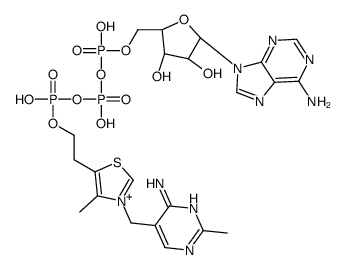 [2-[3-[(4-amino-2-methylpyrimidin-5-yl)methyl]-4-methyl-1,3-thiazol-3-ium-5-yl]ethoxy-hydroxyphosphoryl] [[(2R,3S,4R,5R)-5-(6-aminopurin-9-yl)-3,4-dihydroxyoxolan-2-yl]methoxy-hydroxyphosphoryl] hydrogen phosphate Structure